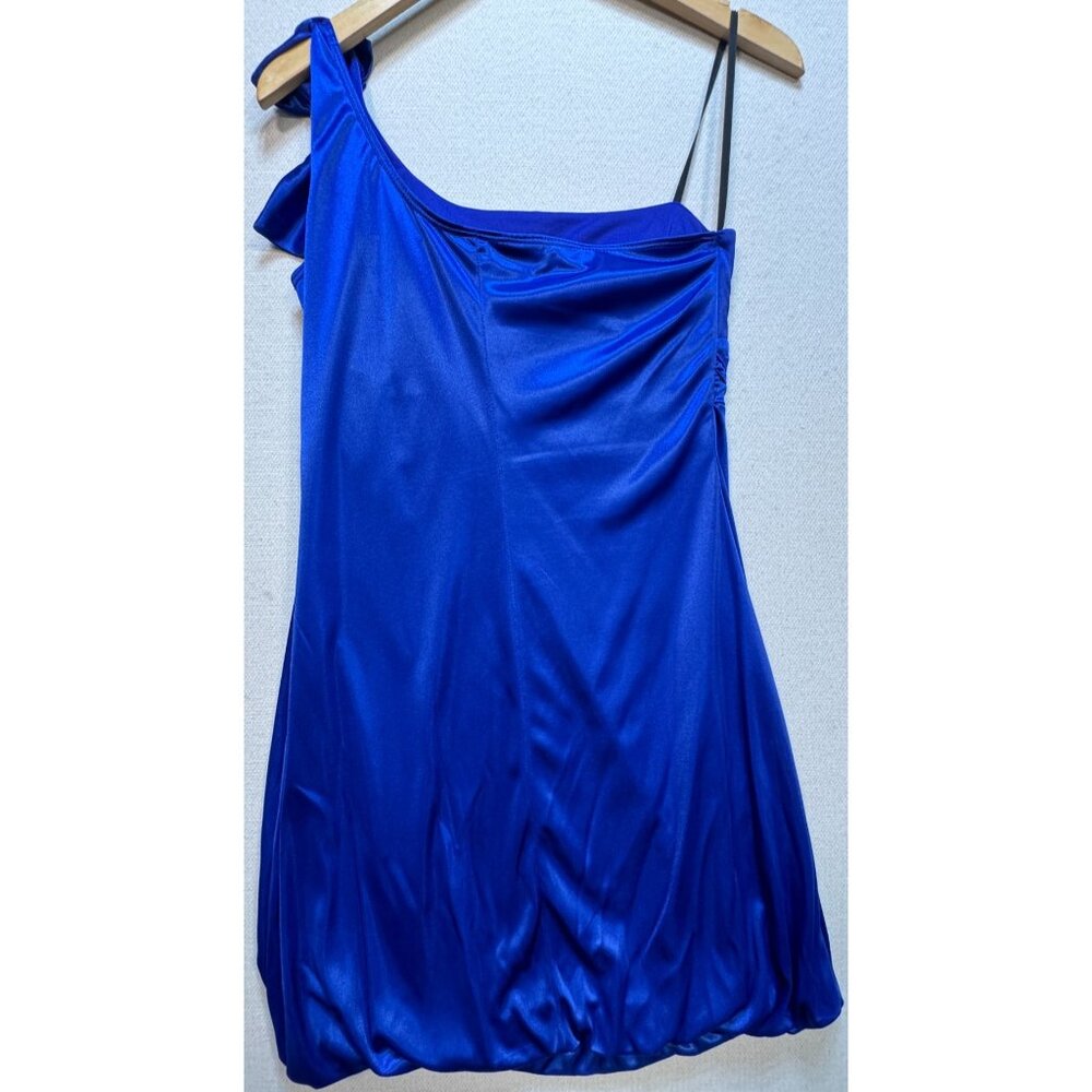 Deb Women's Elegant Mini Dress Sleeveless Size Medium Solid Blue Lightweight - Picture 2 of 12